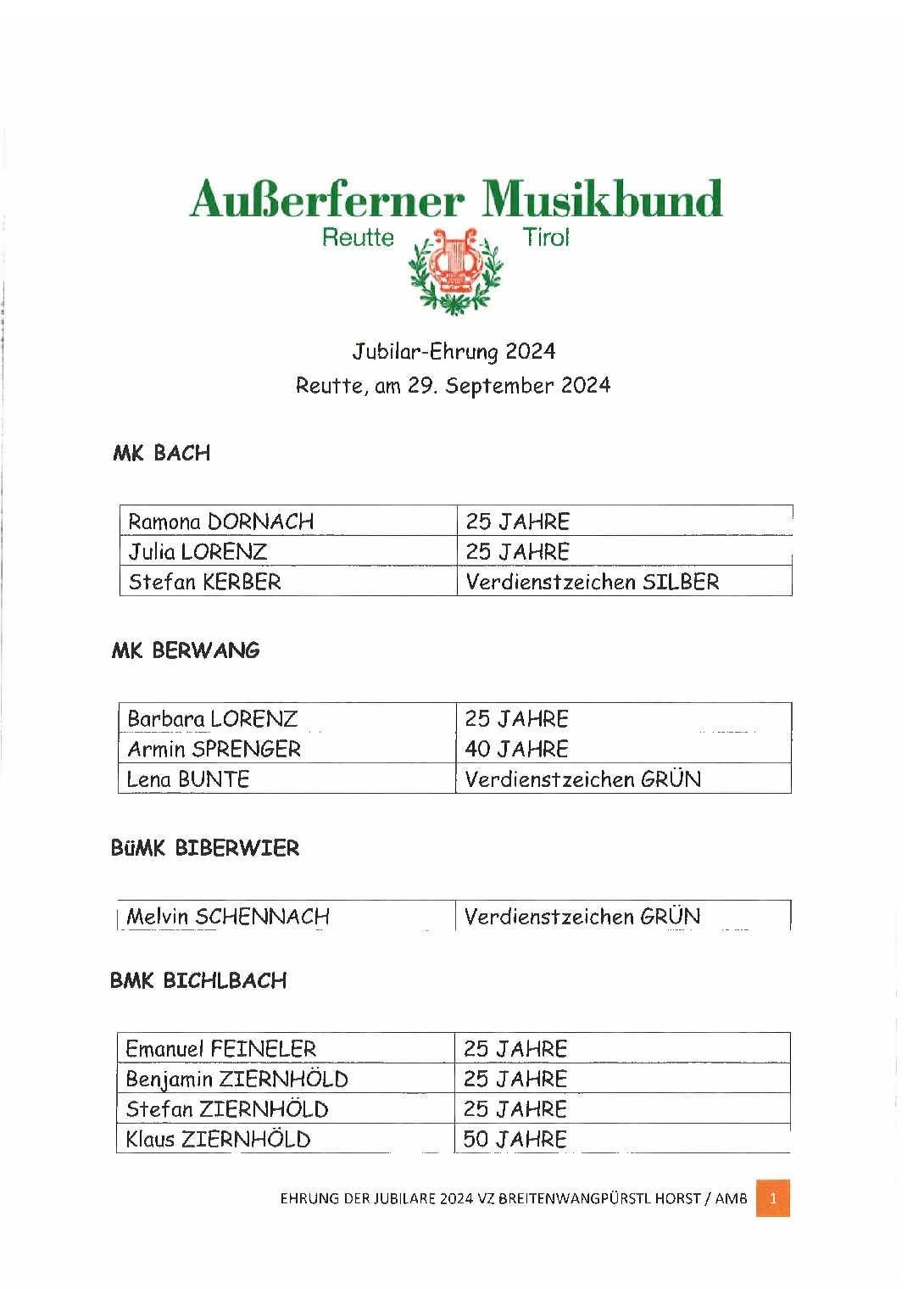 thumbnail of Namensliste der Jubilare 2024